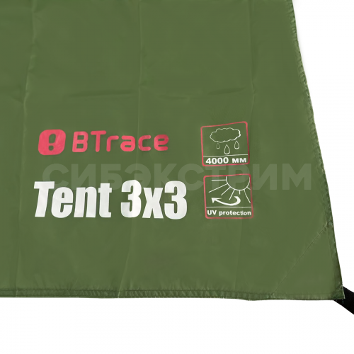 Тент BTrace 3x3, зеленый