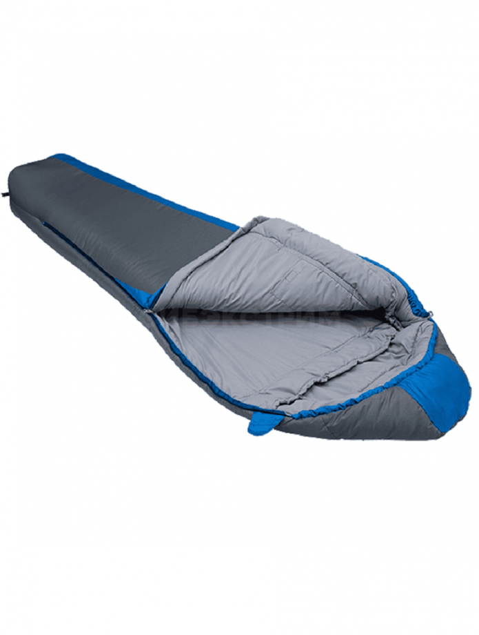 Спальный мешок BTrace Nord 3000 (кокон), 230х80 см. Серый/Синий левая молния