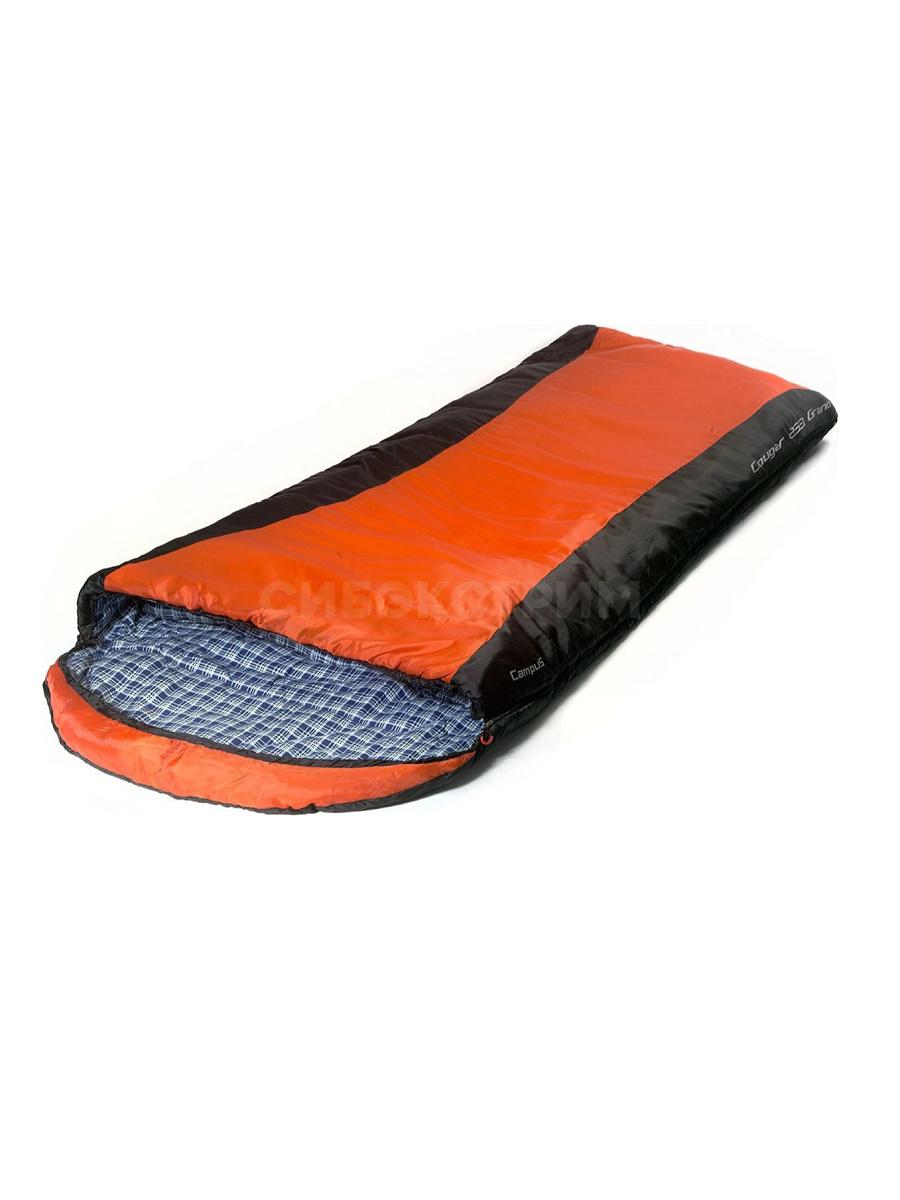 Спальный мешок CAMPUS COGUAR 250 GRAND L-zip цвет черно-оранжевый