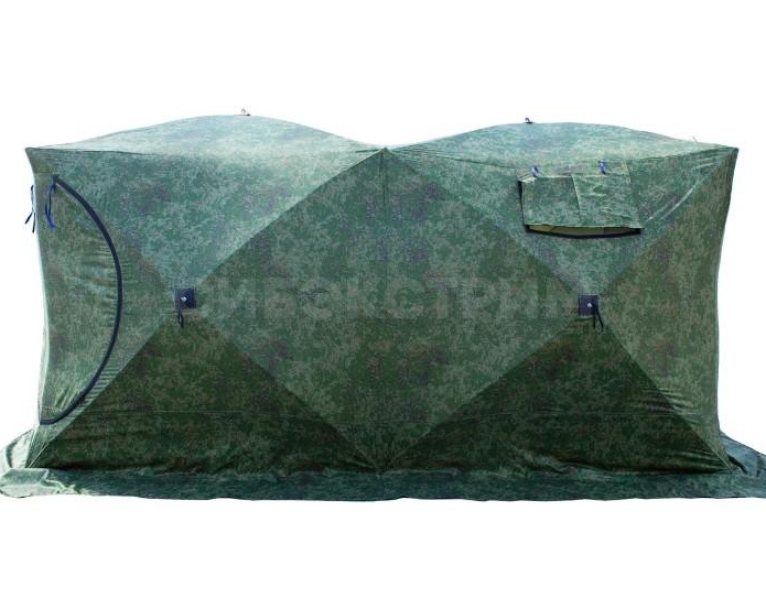 Палатка СТЭК ДУБЛЬ 3 Т (Трехслойная) камуфляж с навесом