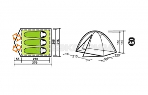 Палатка Canadian Camper Jet 3 AL green